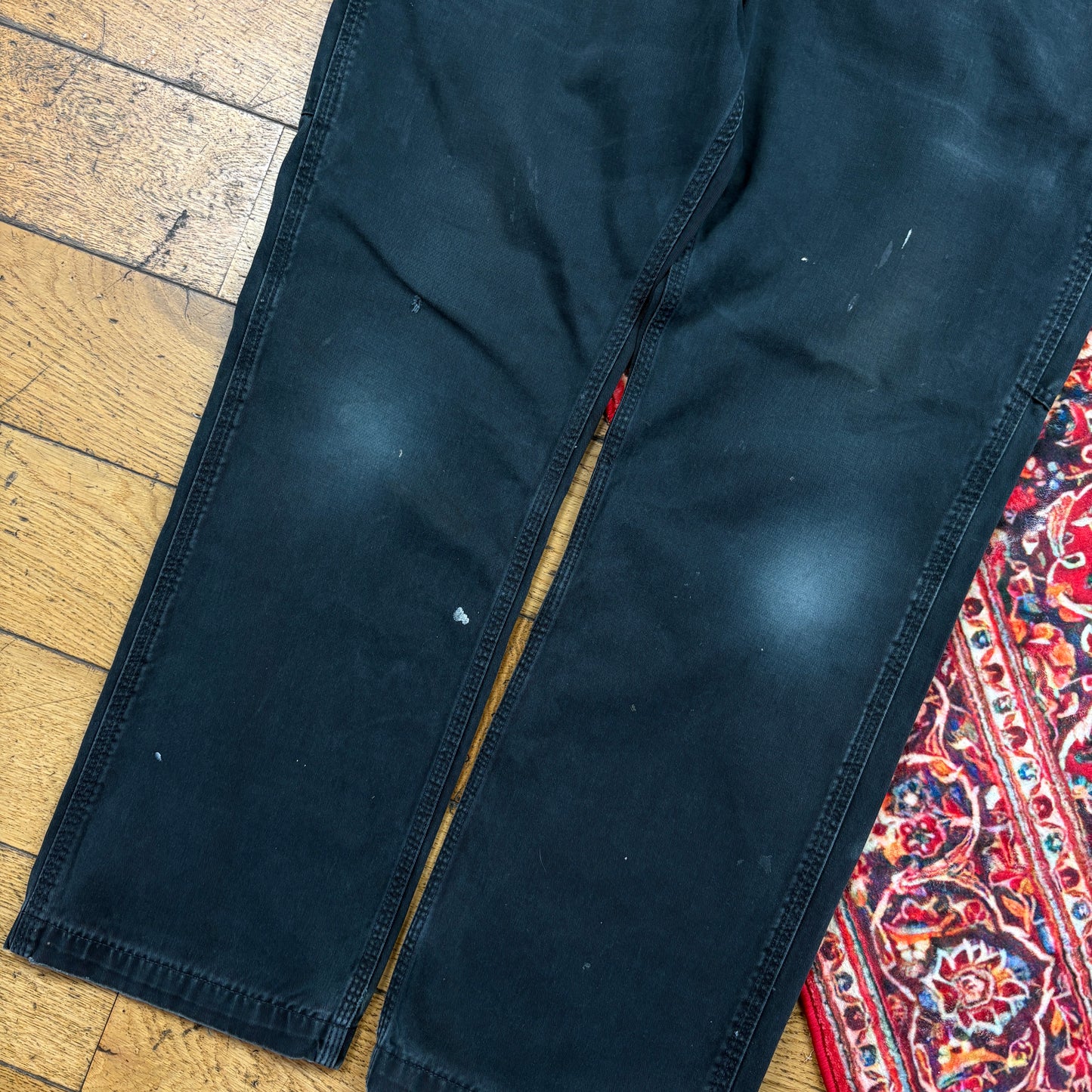 Vintage Carhartt Black Workwear Carpenter Baggy Trousers - 36