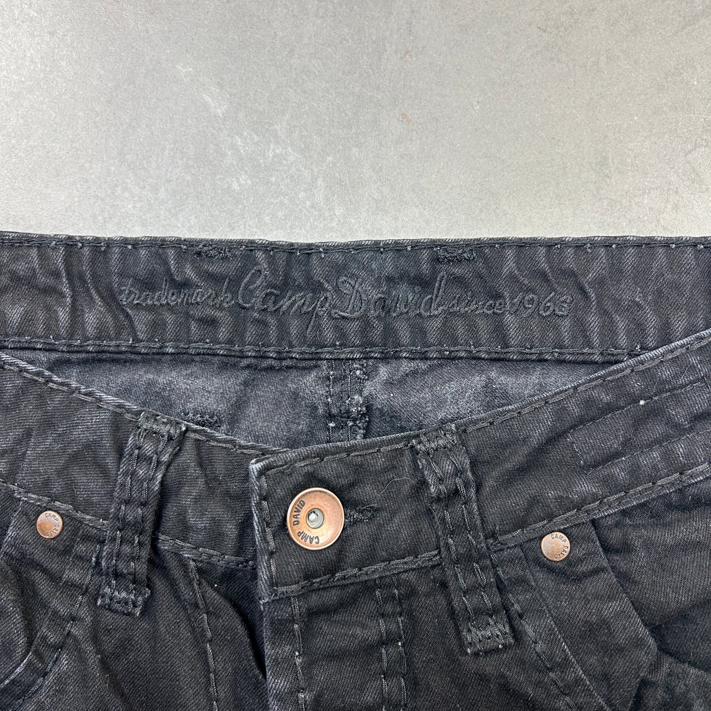 Vintage Embroidered Hip Hop Bootcut Black Jeans - 34