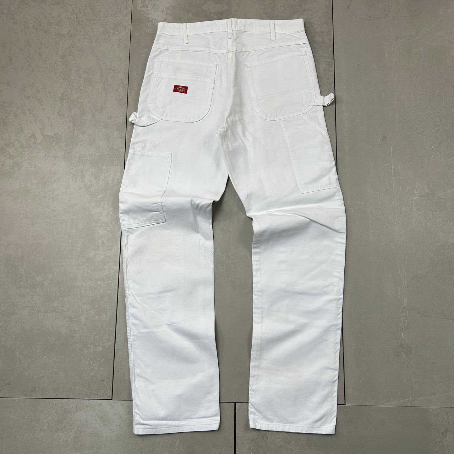 Vintage Dickies Workwear Carpenter Baggy White Trousers - 34
