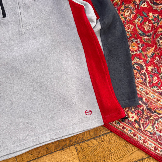 Vintage 90s Sergio Tacchini Grey Fleece Embroidered Sweatshirt - M