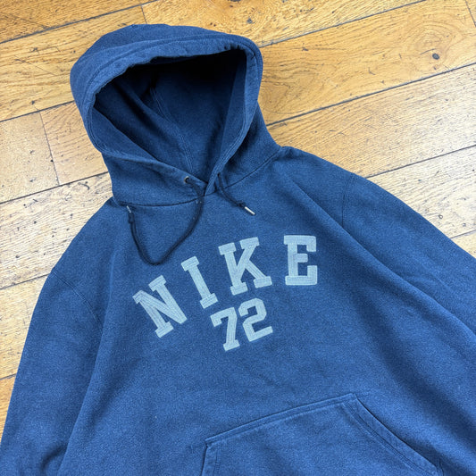 Vintage Nike Navy Embroidered Hoodie Sweatshirt - XL