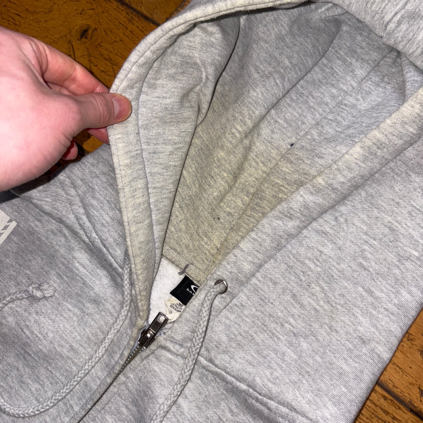 Vintage Oakley Grey Zip Hoodie Sweatshirt - M