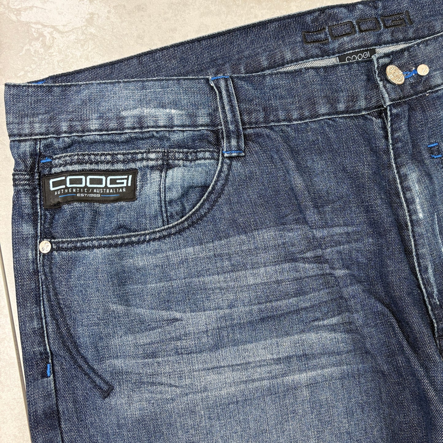 Vintage Coogi Embroidered Hip Hop Baggy Blue Jeans - 44