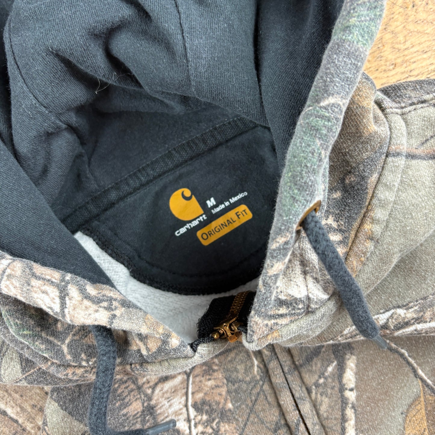 Vintage Carhartt Real Tree Camo Khaki Hoodie Sweatshirt - M