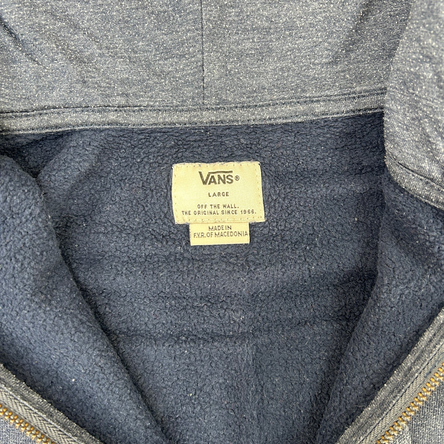 Vintage 00s Vans Skate Navy Embroidered Zip Hoodie Sweatshirt - L