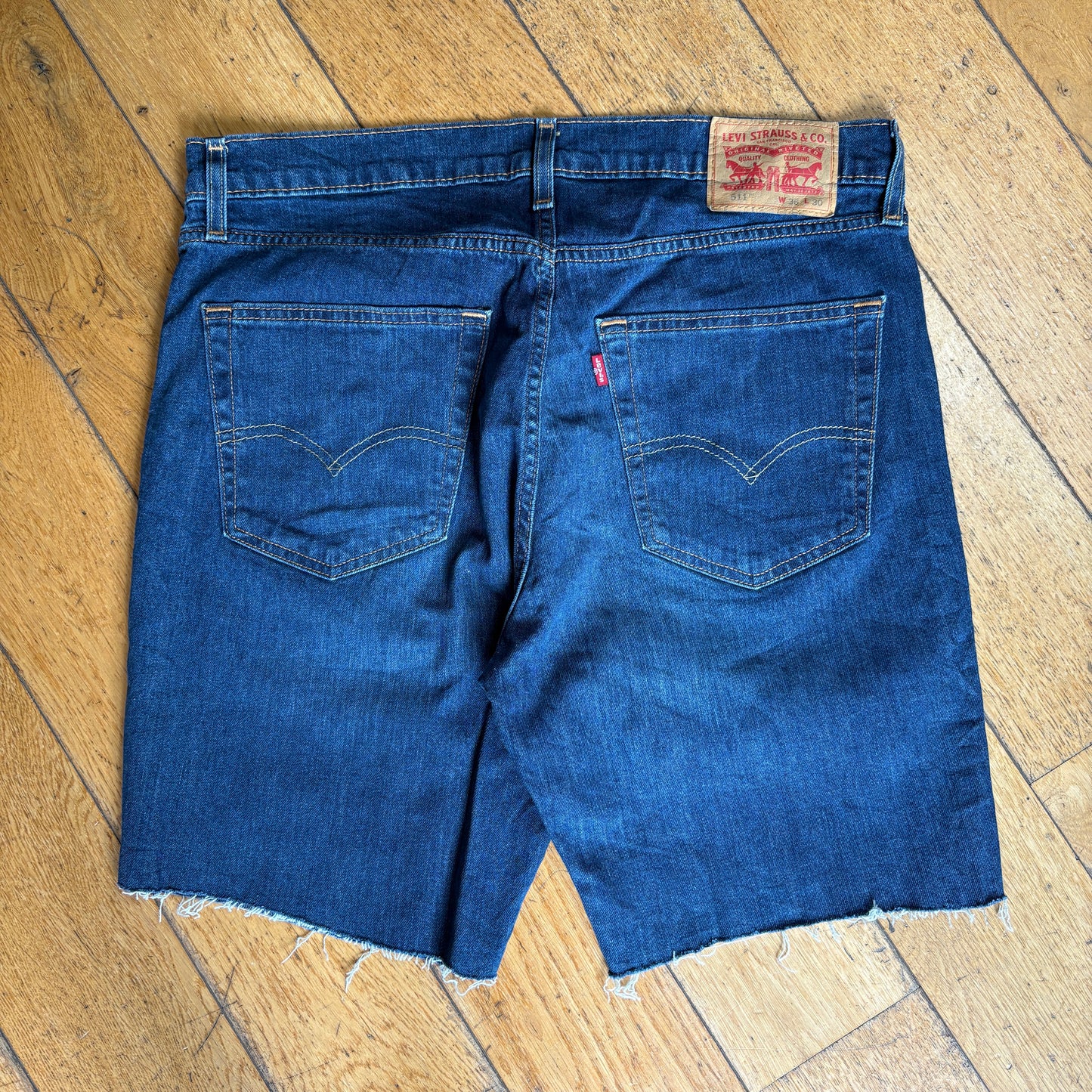 Vintage Levis 511 Slim Blue Denim Shorts - 36