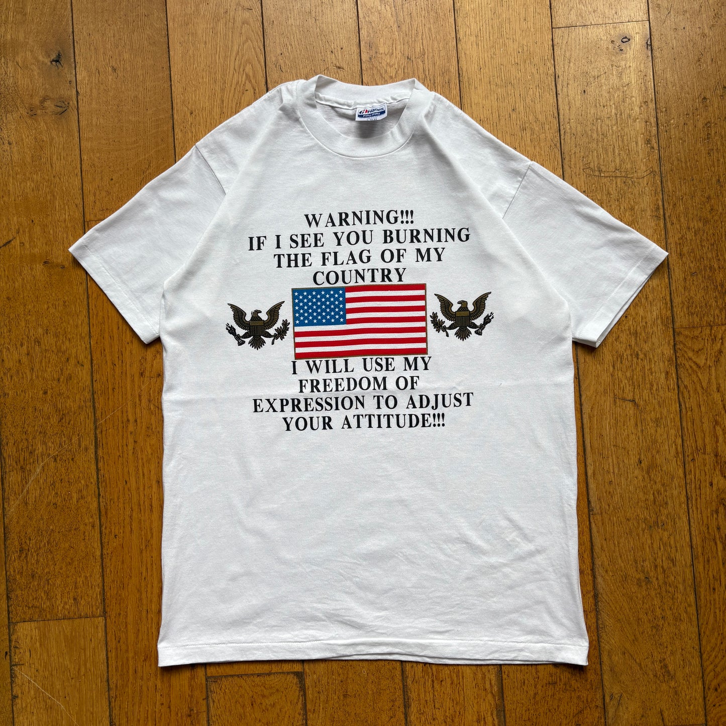 Vintage 90s USA Single Stitch White Graphic T-Shirt - S