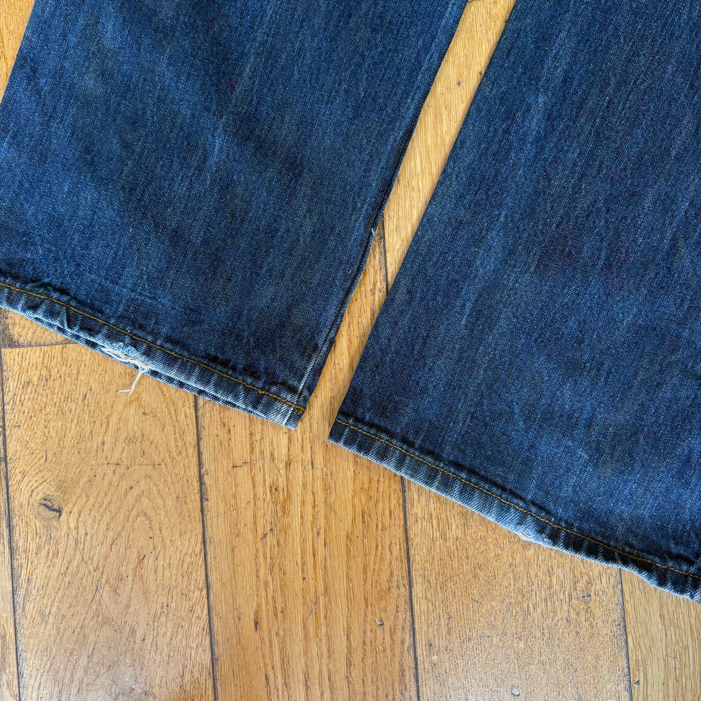 Vintage Azzure Embroidered Blue Hip Hop Baggy Jeans - 34