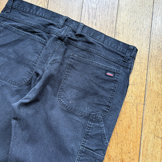 Vintage Dickies Workwear Carpenter Black Baggy Trousers - 38
