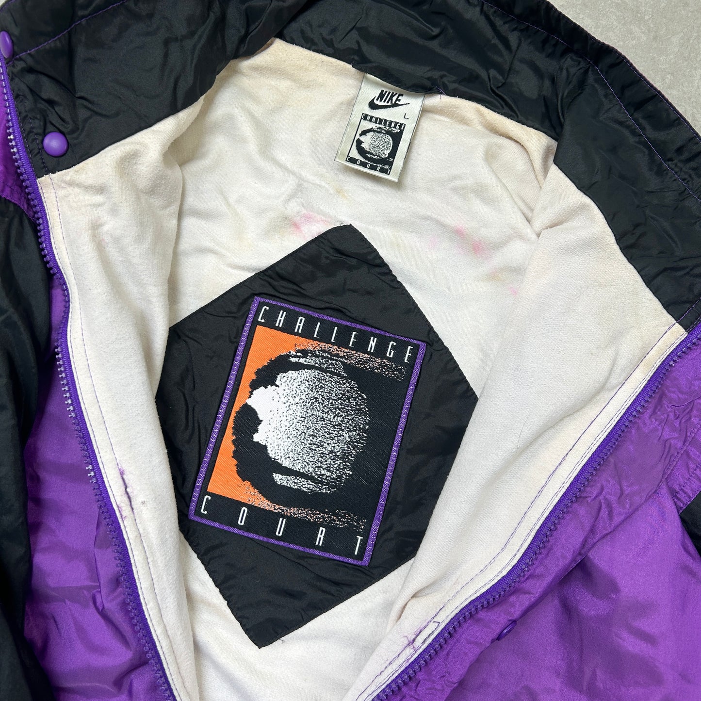 Vintage Nike Andre Aggasi Challenge Court Rare Purple Windbreaker Track Jacket