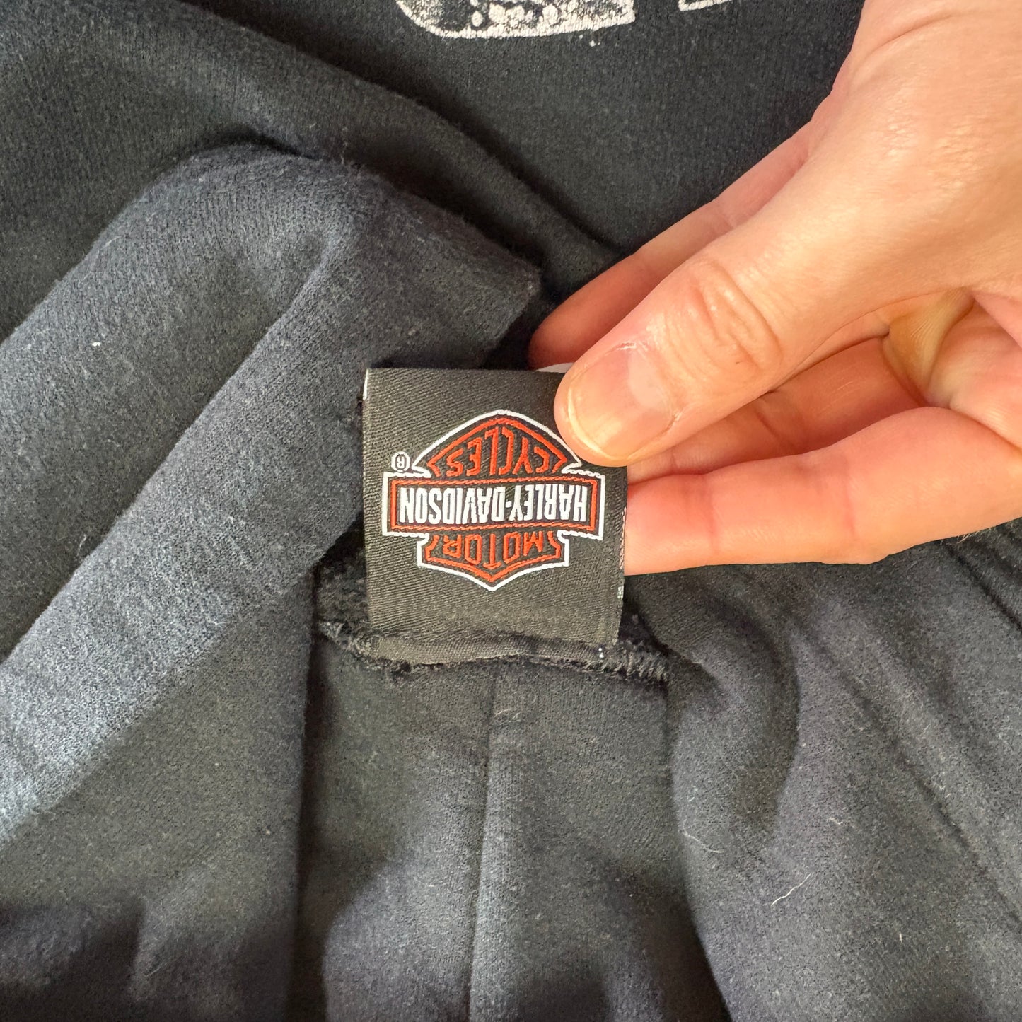 Vintage Harley Davidson Black Hoodie Sweatshirt - 2XL