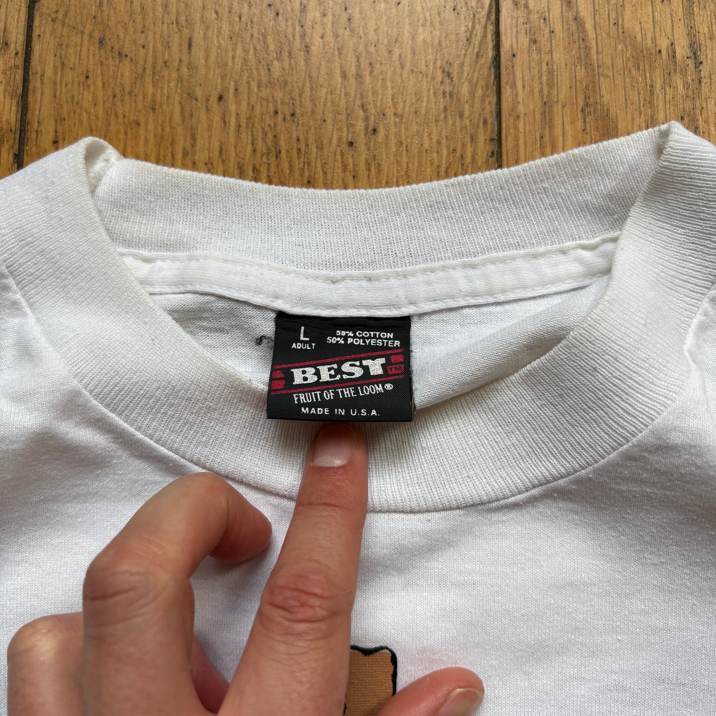 Vintage 90s Cow Single Stitch White Graphic T-Shirt - S