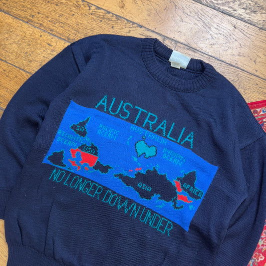 Vintage Navy Australia Wool Chunky Knit Jumper - M