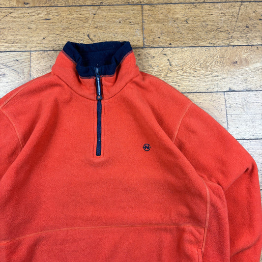 Vintage Nautica Orange Zip Fleece Embroidered Sweatshirt - XL