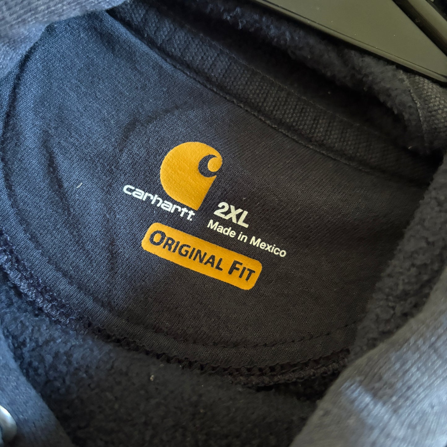 Vintage Carhartt Navy Hoodie Sweatshirt - 2XL