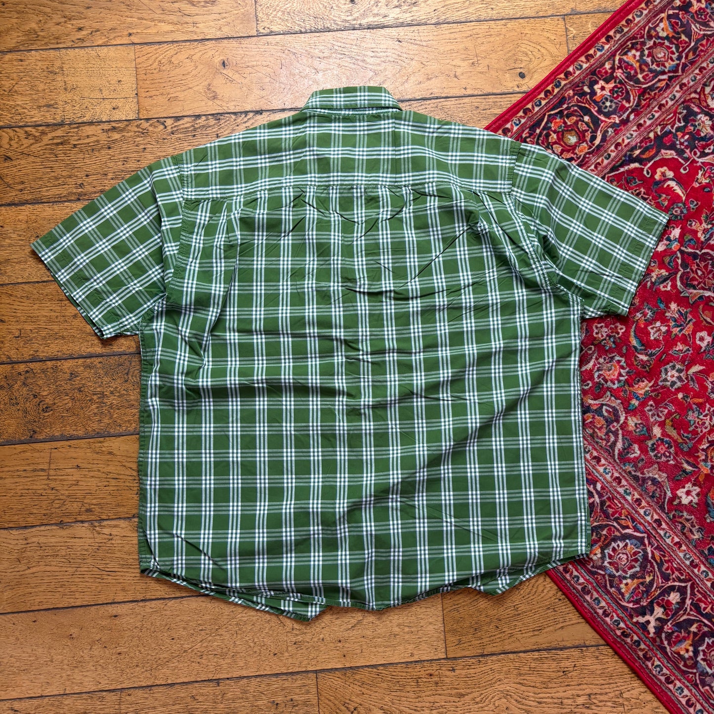 Vintage Wrangler Green Short Sleeve Check Shirt - XL