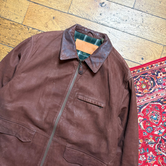 Vintage Timberland Brown Leather Jacket - L