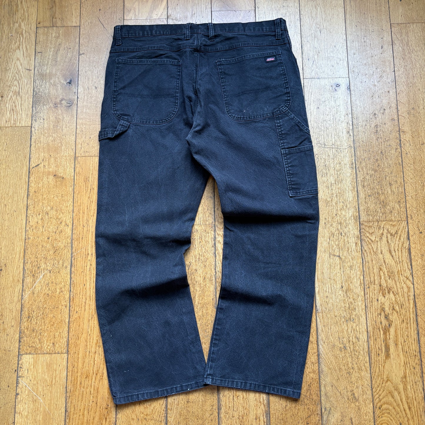 Vintage Dickies Workwear Carpenter Black Baggy Trousers - 38