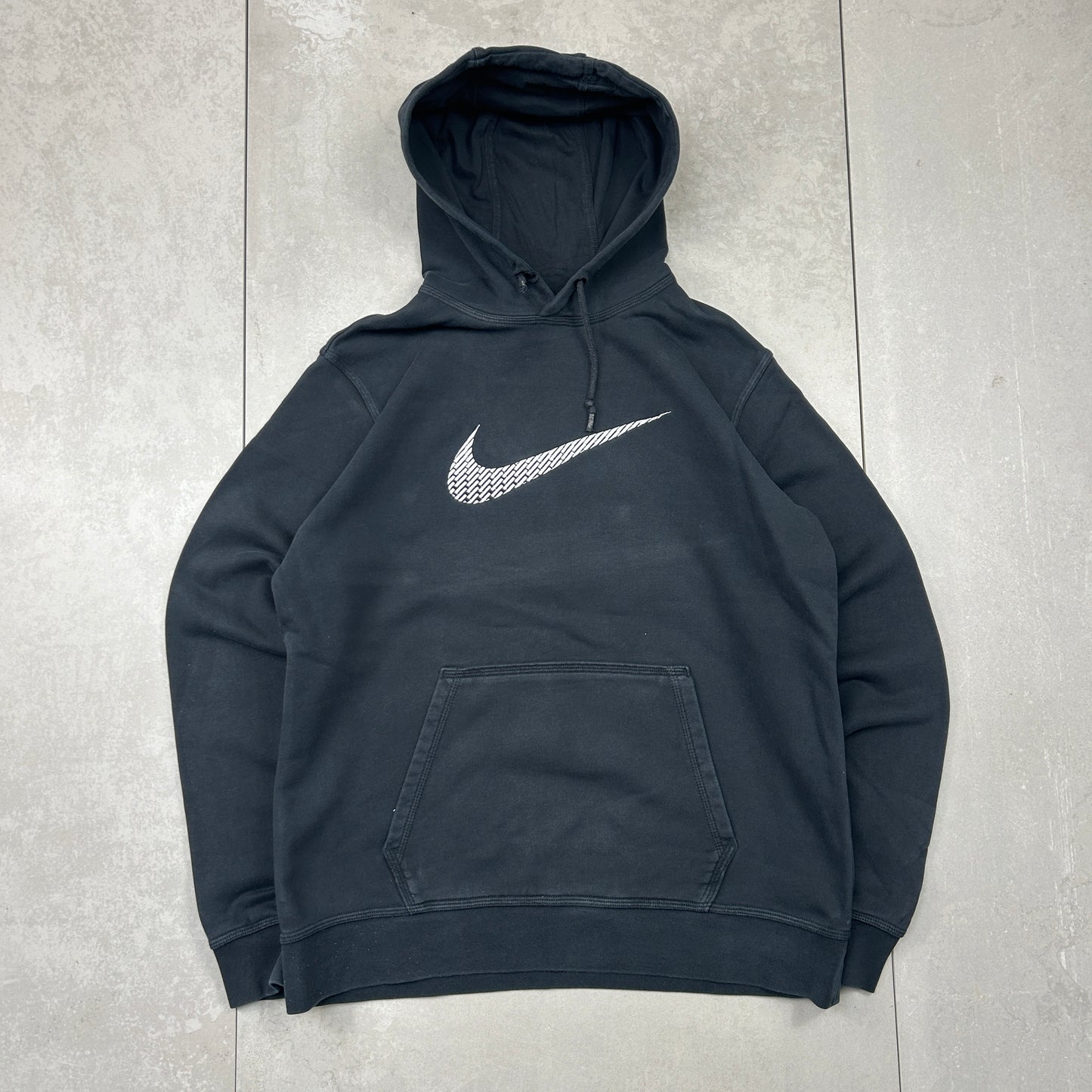 Vintage Nike Black Embroidered Hoodie Sweatshirt - L