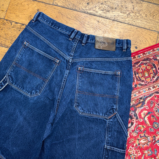 Vintage Mecca Blue Embroidered Y2K Hip Hop Baggy Shorts Jorts - 36