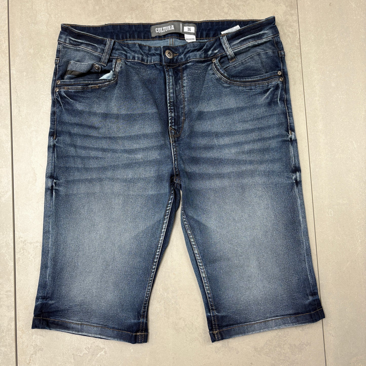 Vintage Blue Hip Hop Shorts Jorts - 36
