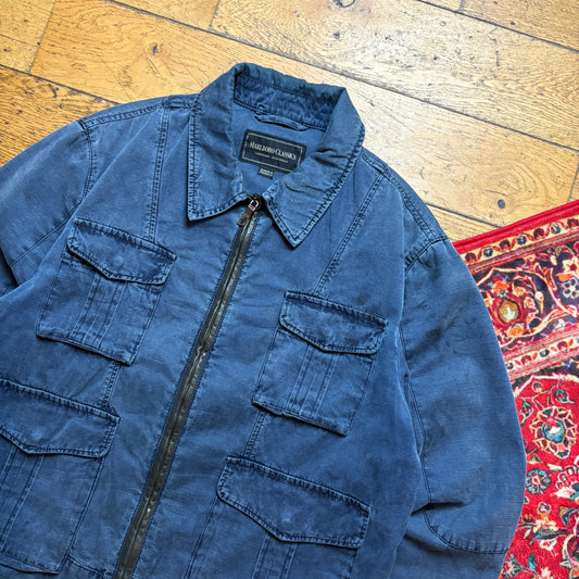 Vintage Marlboro Blue Cropped Fit Workwear Cargo Jacket - M