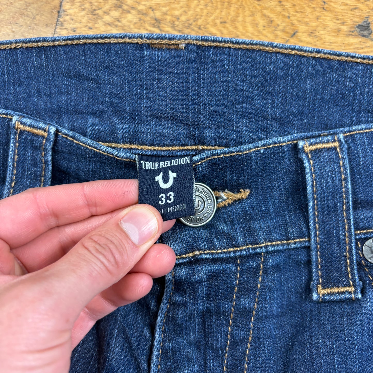 Vintage True Religion Embroidered Y2K Blue Shorts Jorts - 33