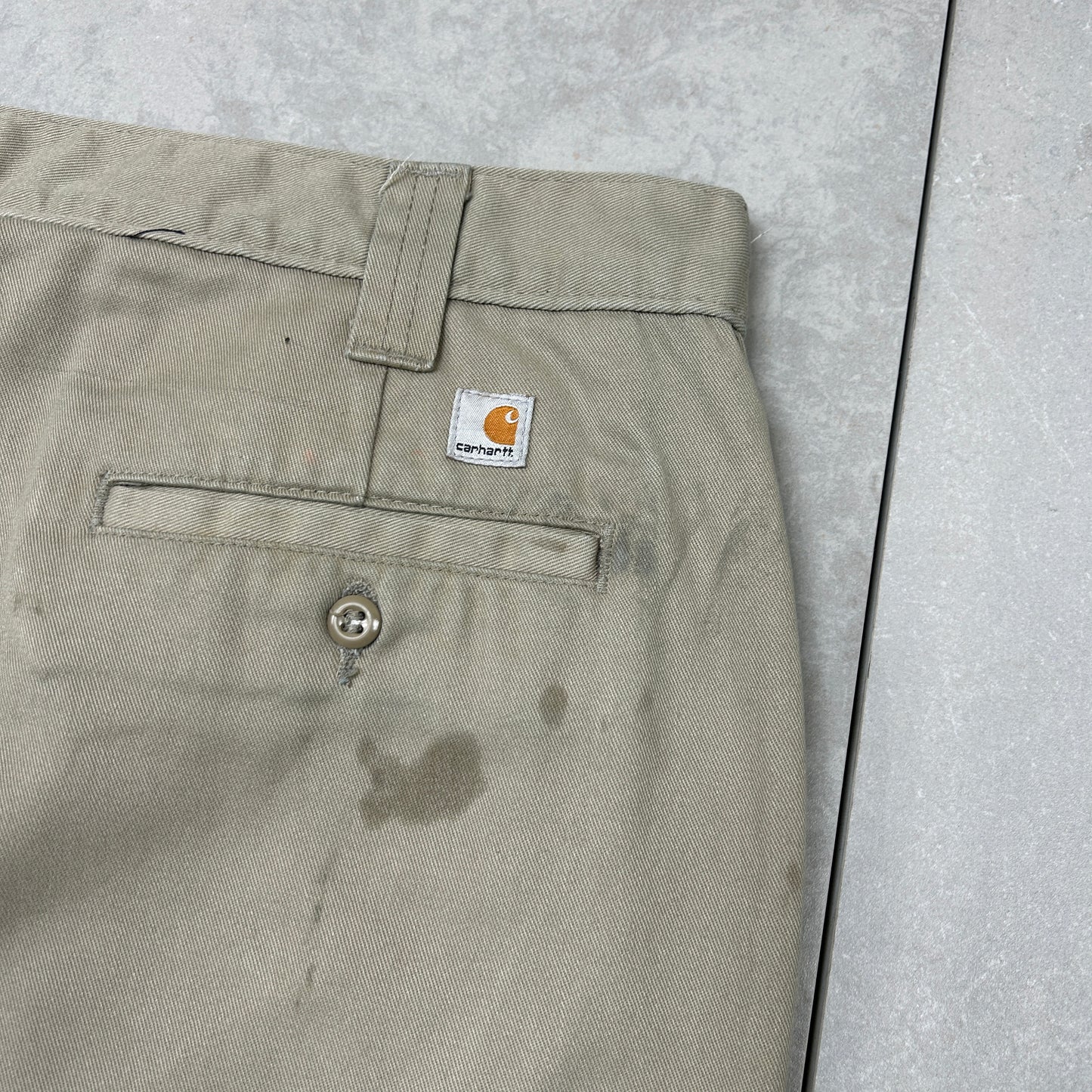 Vintage Carhartt Cream Workwear Carpenter Baggy Trousers - 38