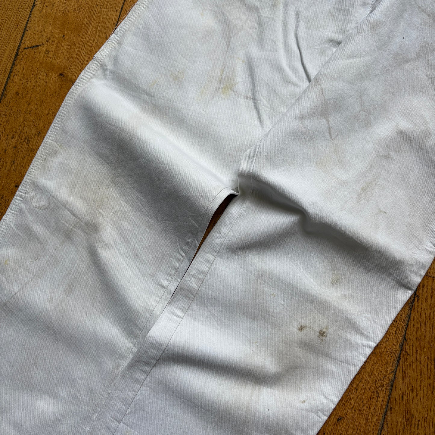 Vintage Dickies Workwear Carpenter White Baggy Trousers - 36
