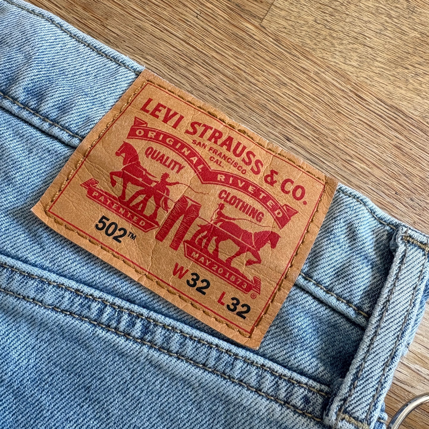 Vintage Levis 502 Straight Blue Denim Jeans - 34R