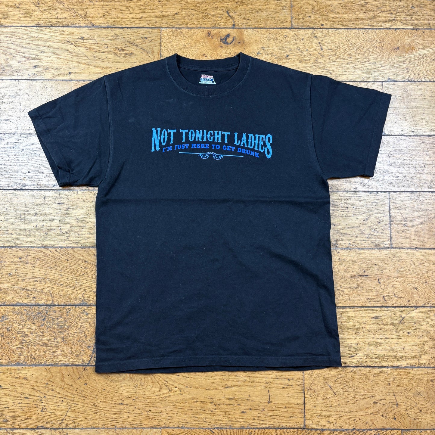 Vintage Funny Slogan Black Graphic T-Shirt - S