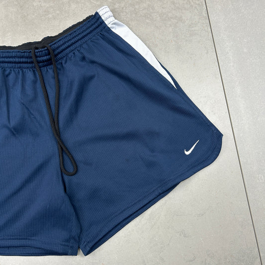 Vintage Nike Team Swoosh Navy Sports Shorts - XS