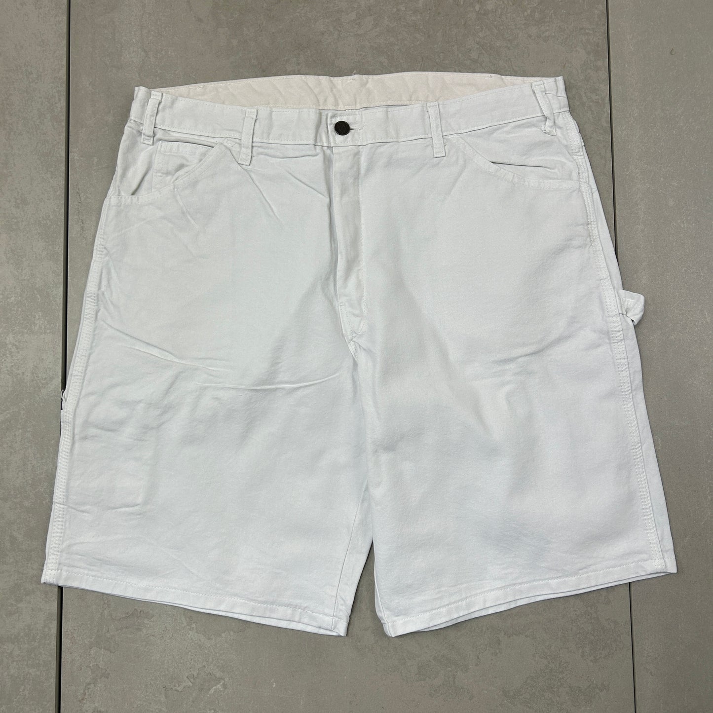 Vintage Dickies Workwear Carpenter White Baggy Shorts - 38