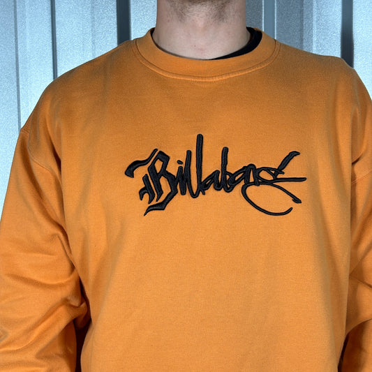 Billabong 00s Orange Surfwear Embroidered Sweatshirt - XL