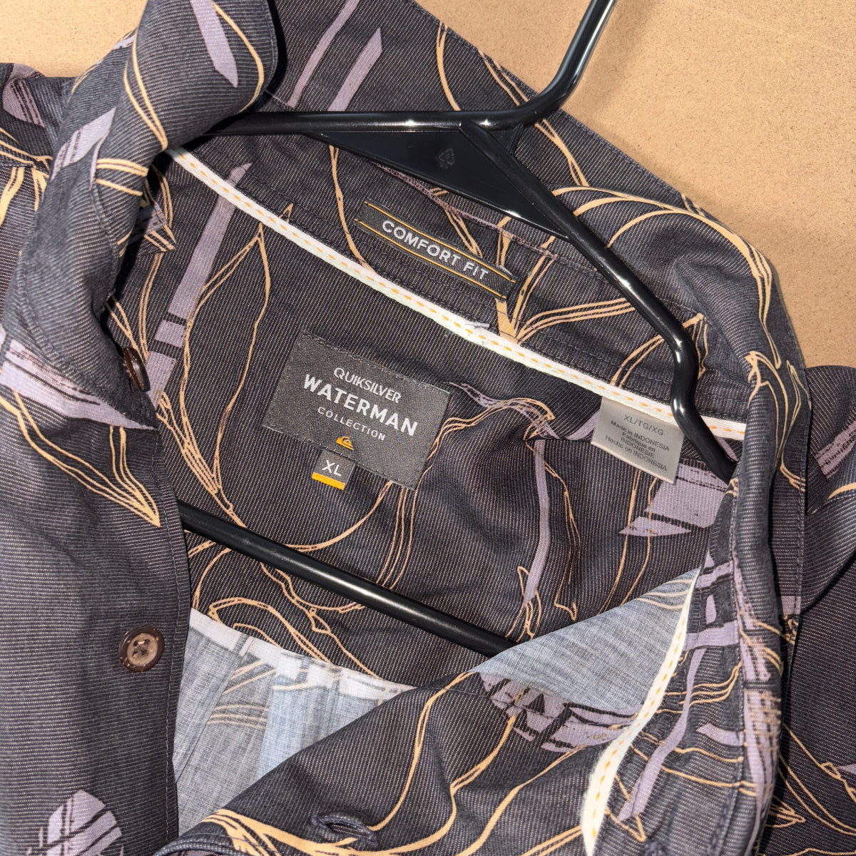 Quiksilver Grey Surfwear Pattern Short Sleeve Shirt - XL