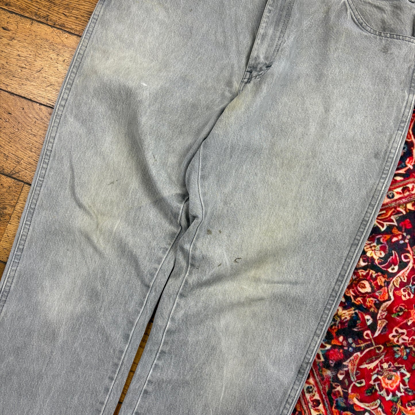 Vintage Dickies Grey Workwear Carpenter Baggy Jeans - 36