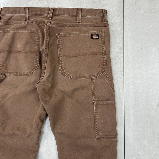 Vintage Dickies Brown Workwear Carpenter Baggy Trousers - 34