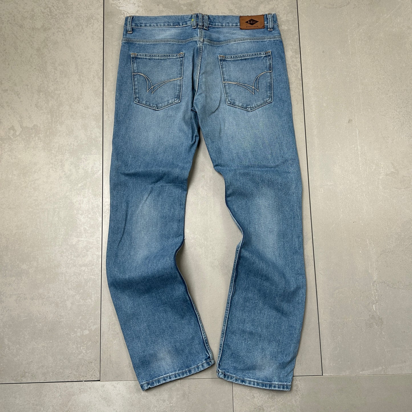 Vintage Embroidered Hip Hop Blue Straight Jeans - 36