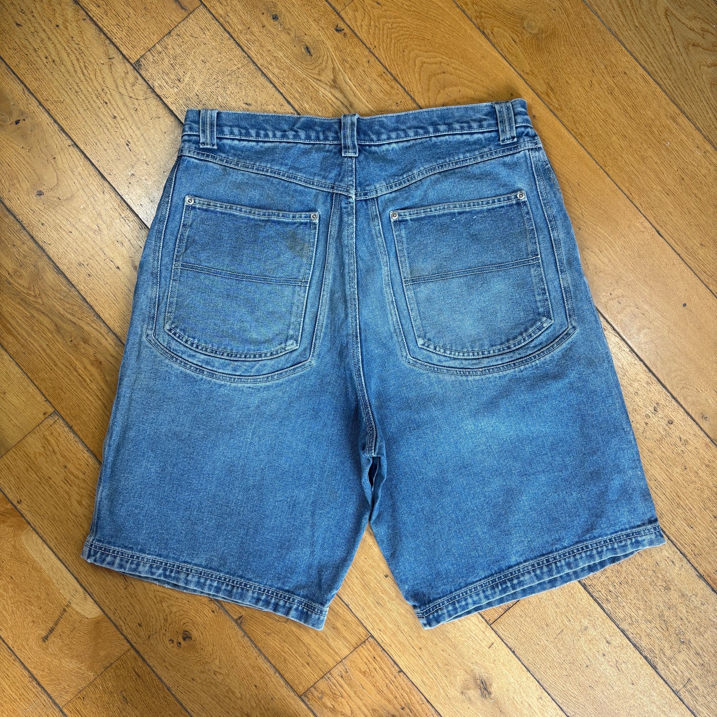 Vintage Break Down Hip Hop Blue Baggy Shorts Jorts - 38
