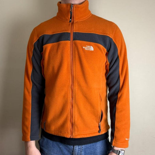 Vintage North Face Orange Fleece Zip Sweatshirt - S