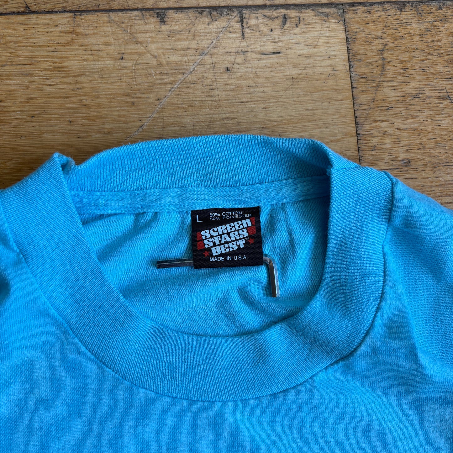 Vintage 90s Dog Funny Single Stitch Blue Graphic T-Shirt - S