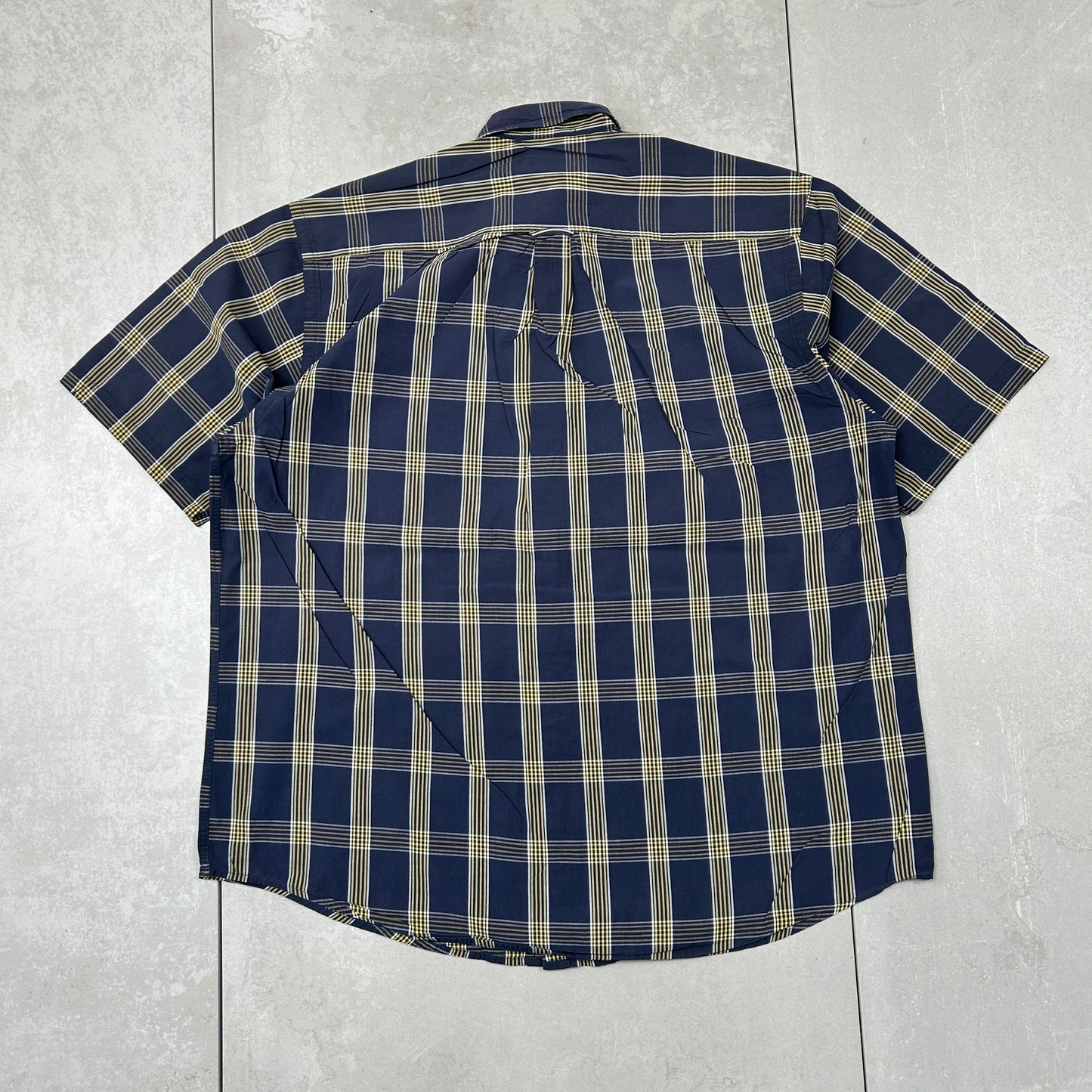 Vintage Nautica Blue Check Short Sleeve Shirt - L
