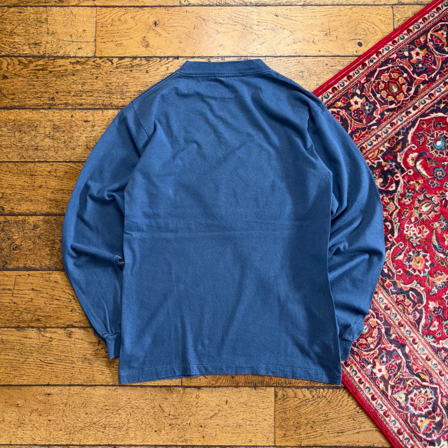 Vintage 90s Wildlife Nature Blue Long Sleeve Single Stitch Graphic T-Shirt - XS