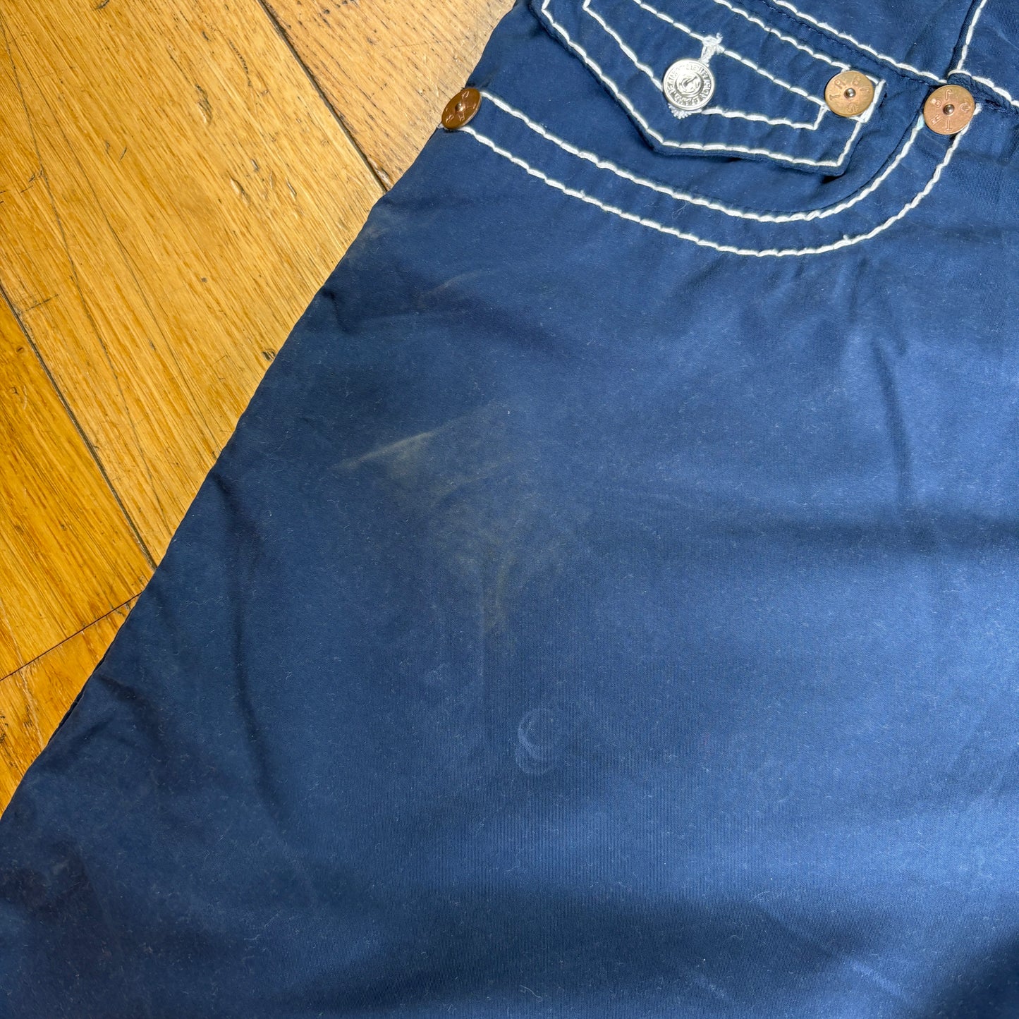 Vintage True Religion Surf Embroidered Y2K Navy Shorts Jorts - 38