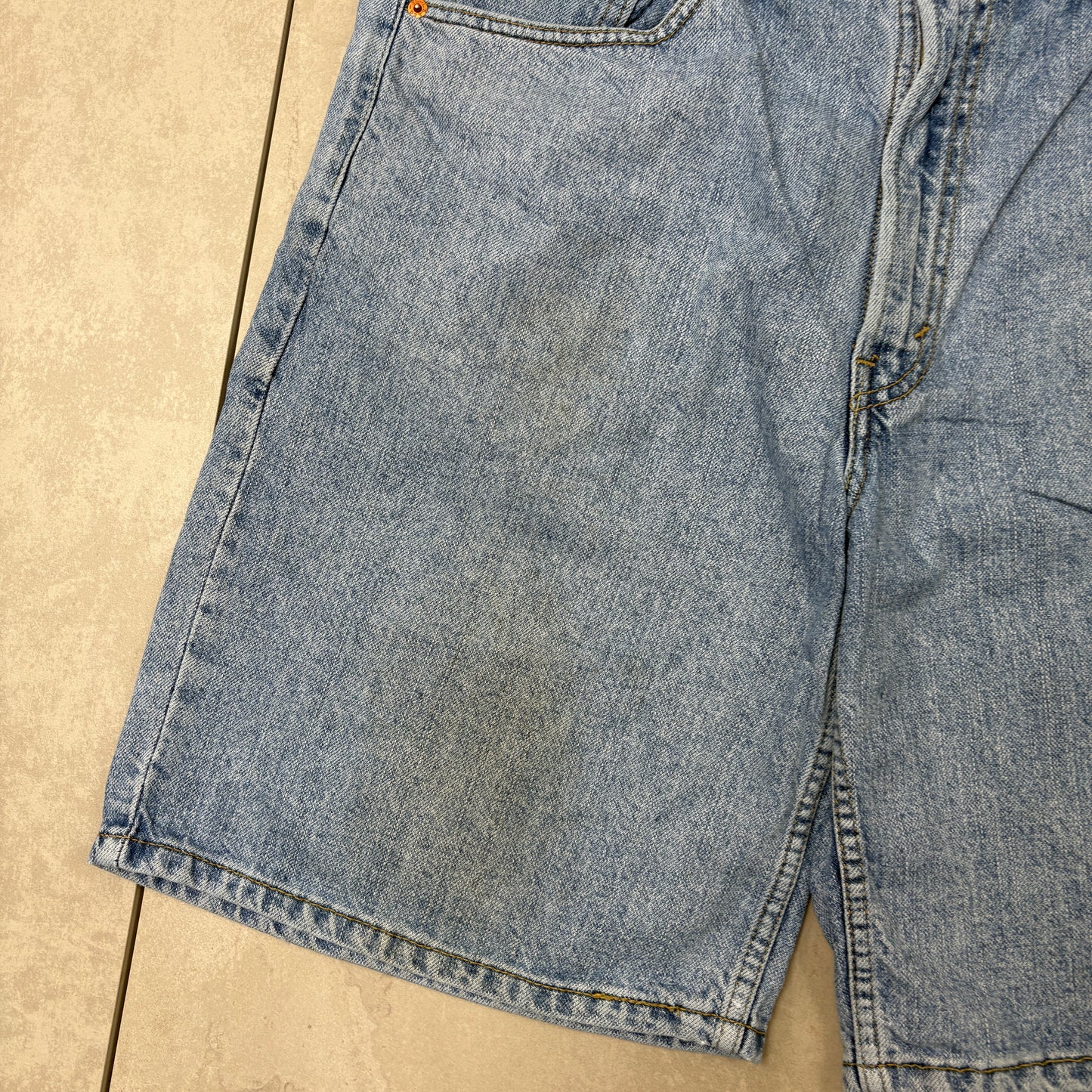 Vintage Levis 550 Blue Baggy Denim Shorts - 36