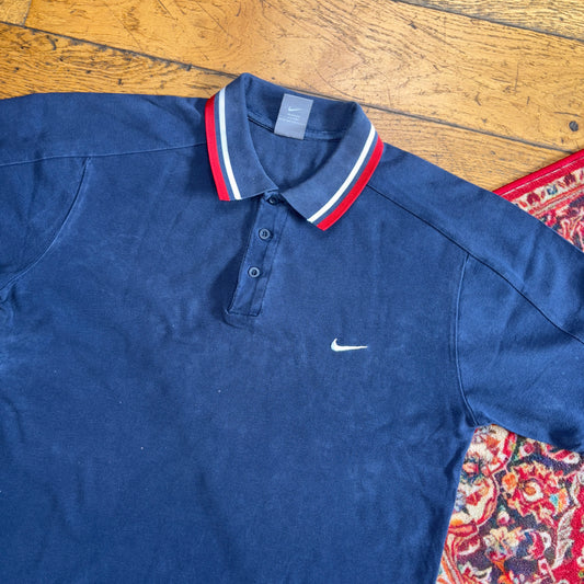 Vintage Nike Navy Y2K Polo Shirt - S