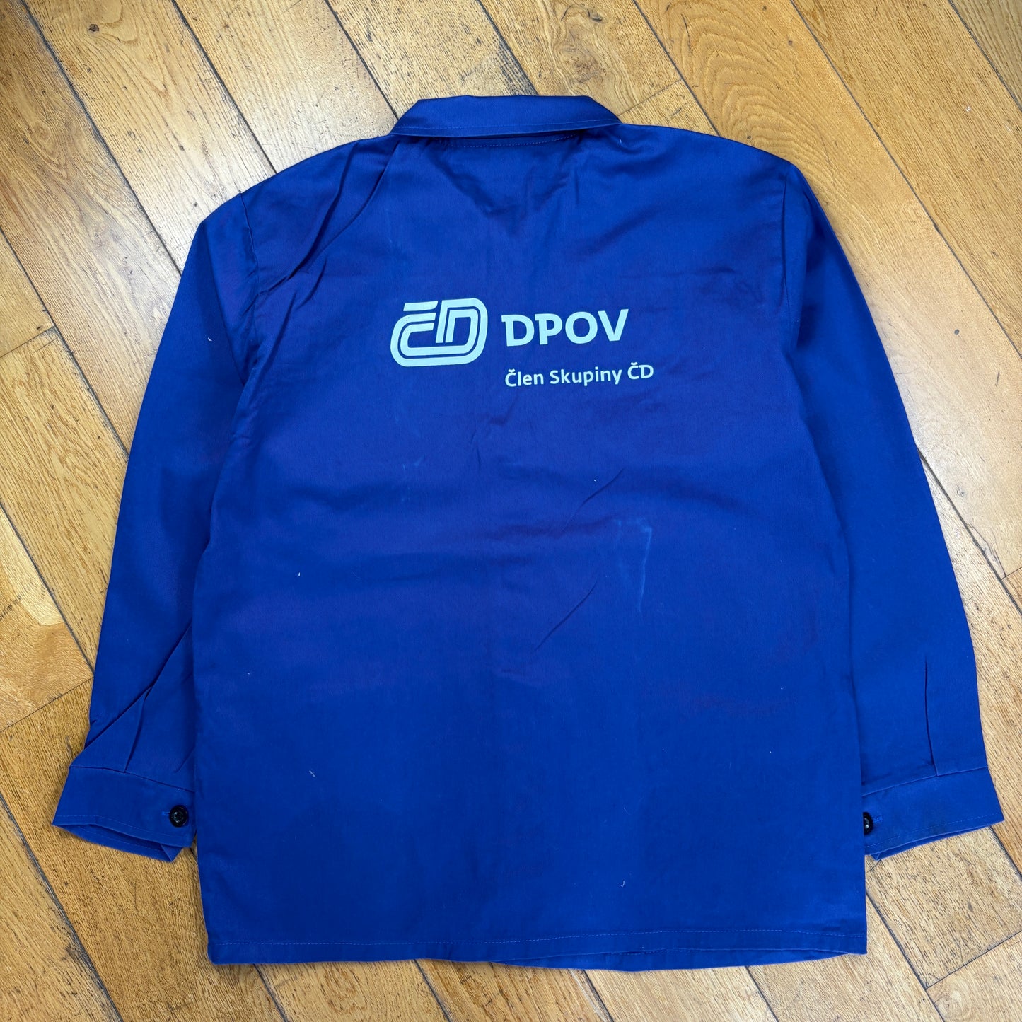 Vintage French Chore Workwear Jacket Blue Overcoat - M