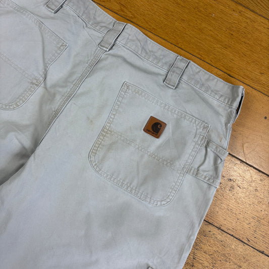 Vintage Carhartt Cream Workwear Baggy Carpenter Shorts - 38