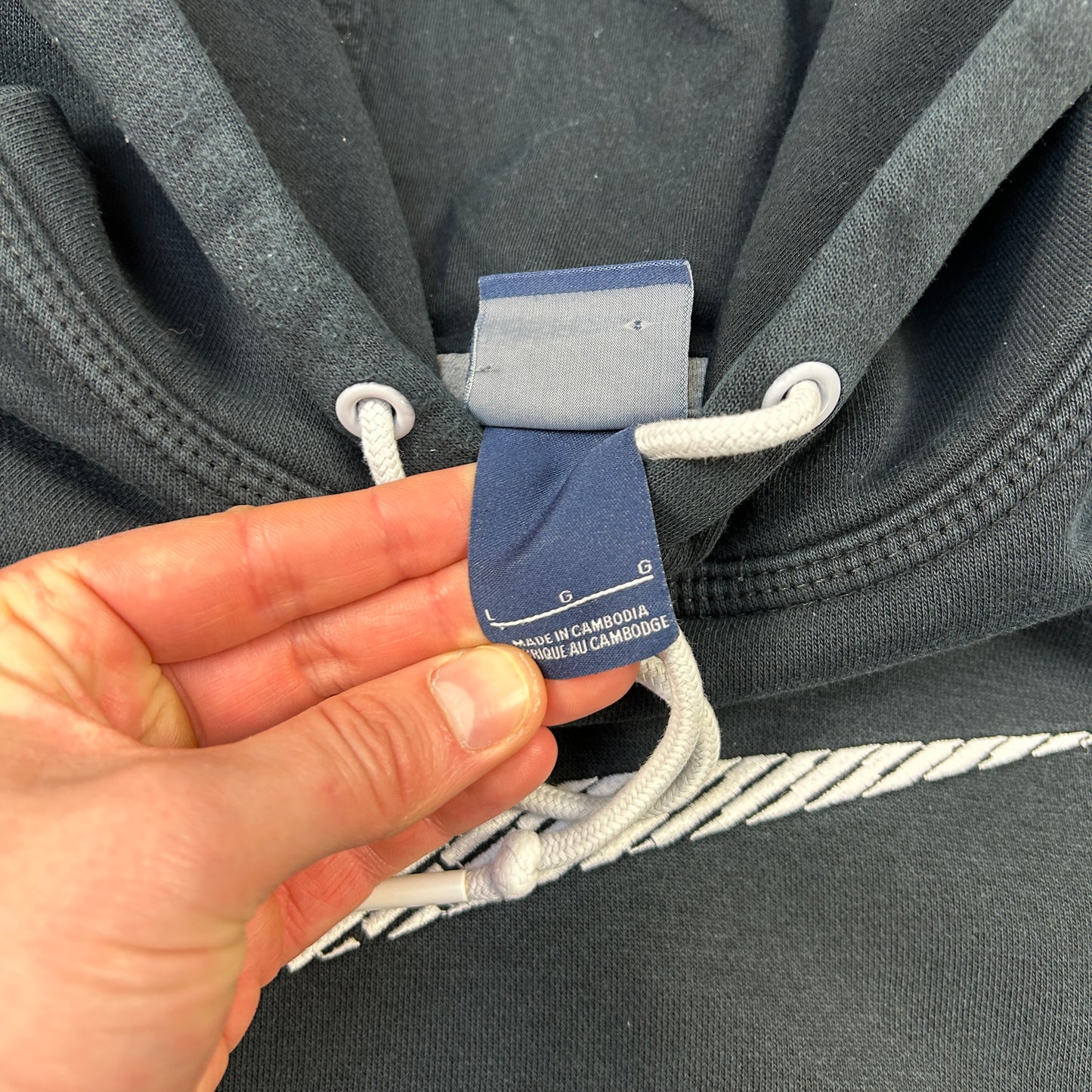 Vintage 00s Nike Swoosh Black Embroidered Sweatshirt - L