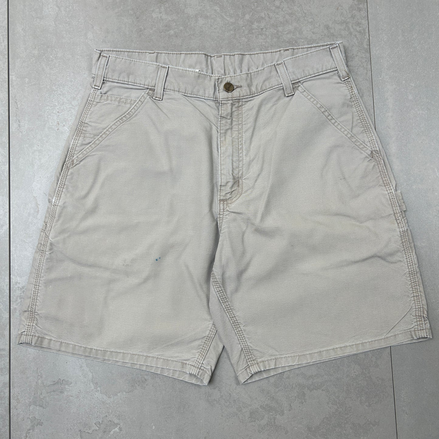 Vintage Carhartt Workwear Baggy White Cream Carpenter Shorts - 32